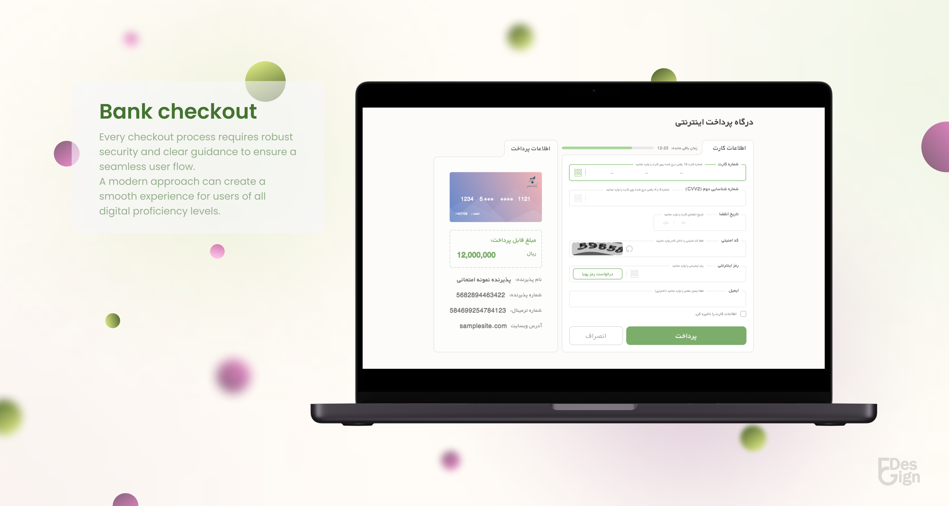 page 1 in slider Bank checkout